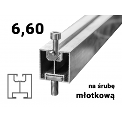 Profil aluminiowy 40x40 młotkowy 6,6 [m] grubość ścianki 1,5 [mm]