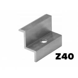 Klema skrajna Z40 (końcowa) srebrna na ramę 40 [mm]
