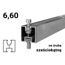 Profil aluminiowy 40x40 [mm] 6,60 [m] grubość ścianki 1,5 [mm]