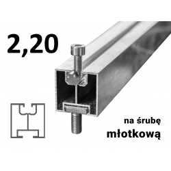 Profil aluminiowy 40x40 młotkowy 2,20 [m]